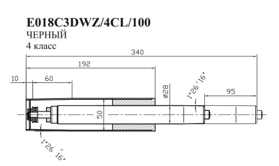 Газлифт Бюрократ E018 E018C3DWZ/4CL/100 черный для офис.кресла металл