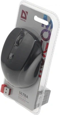 Мышь Defender Ultra MM-315 черный оптическая 1600dpi беспров. USB 5but (52315)