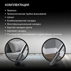Пылесос Hyundai HYV-C4570 2400Вт серебристый/красный