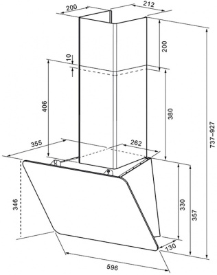 Вытяжка каминная Krona Liora 600 S черный управление: сенсорное (1 мотор)