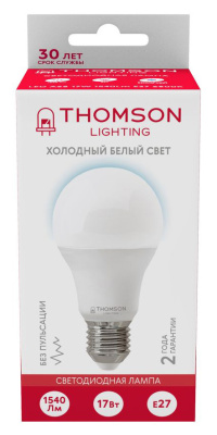 Лампа светодиодная Thomson TH-B2306 17Вт цок.:E27 груша 220B 6500K св.свеч.бел.хол. A (упак.:1шт)