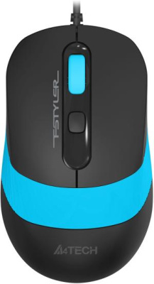 Мышь A4Tech Fstyler FM10S черный/синий оптическая 1600dpi silent USB 3but (FM10S USB BLUE)