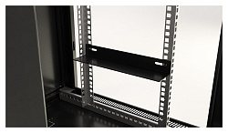 Шкаф коммутационный Hyperline (TWB-1266-GP-RAL9004) настенный 12U 600x600мм пер.дв.стекл 2 бок.пан. 60кг черный 650мм IP20 сталь