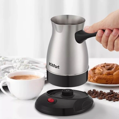 Кофеварка Электрическая турка Kitfort КТ-7131 600Вт черный/нержавеющая сталь