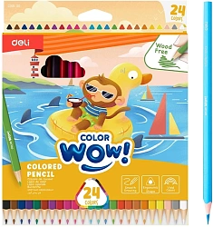 Карандаши цв. Deli EC00120 ColoRun трехгран. пластик 24цв. коробка/европод. (24шт)