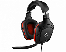 Наушники с микрофоном Logitech G332 Leatheratte черный/красный 2м накладные оголовье (981-000757)