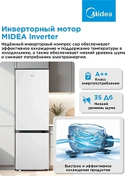 Холодильник Midea MDRB457FGF01ID 2-хкамерн. белый