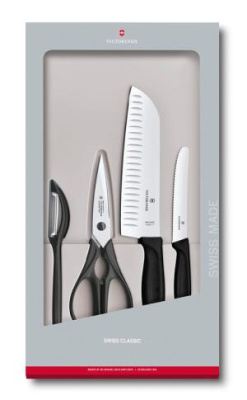 Набор ножей кухон. Victorinox Swiss Classic Kitchen Set, 4 pieces 6.7133.4G (6.7133.4G) компл.:4предм. черный подар.коробка