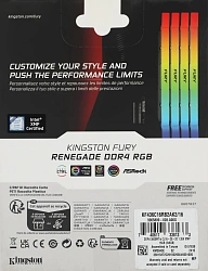Память DDR4 2x8GB 3600MHz Kingston KF436C16RB2AK2/16 Fury Renegade RGB RTL Gaming PC4-28800 CL16 DIMM 288-pin 1.35В kit dual rank с радиатором Ret