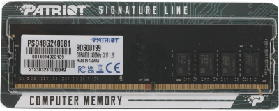 Память DDR4 8Gb 2400MHz Patriot PSD48G240081 Signature RTL PC4-19200 CL17 DIMM 288-pin 1.2В single rank Ret
