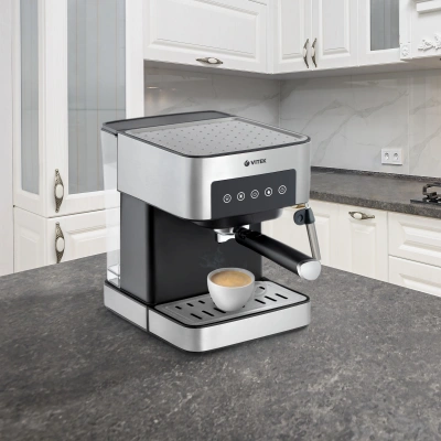 Кофеварка рожковая Vitek VT-1508 850Вт серебристый