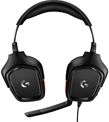 Наушники с микрофоном Logitech G332 Leatheratte черный/красный 2м накладные оголовье (981-000757)
