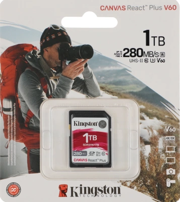 Флеш карта SDXC 1TB Kingston SDR2V6/1TB Canvas React Plus w/o adapter
