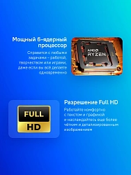 Ноутбук Maibenben M645 Ryzen 5 4600H 16Gb SSD512Gb AMD Radeon Graphics 16" IPS FHD+ (1920x1200) Windows 11 Home blue WiFi BT Cam 4440mAh (M6451SF0HURE3)