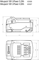 Батарея аккумуляторная Metabo LI-Power Extreme 18В 5.2Ач Li-Ion (625028000)