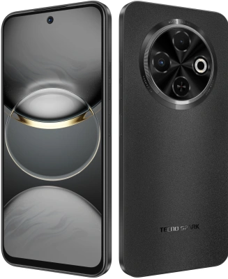Смартфон Tecno Spark 30C 128Gb 6Gb черный моноблок 3G 4G 2Sim 6.67" 720x1600 Android 14 48Mpix 802.11 a/b/g/n/ac NFC GPS GSM900/1800 Protect FM microSD max1024Gb