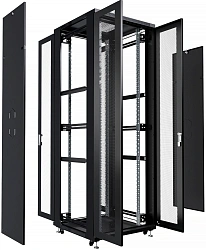 Шкаф серверный Cabeus (ND-05C-42U80/120-BK) напольный 42U 800x1200мм пер.дв.перфор.2ств. задн.дв.перфор.2-хст. 800кг черный 1102мм 2055мм IP20 сталь
