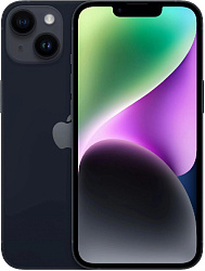 Смартфон Apple A2882 iPhone 14 256Gb 6Gb темная ночь моноблок 3G 4G 1Sim 6.1" 1170x2532 iOS 15 12Mpix 802.11 a/b/g/n/ac/ax NFC GPS GSM900/1800 GSM1900 Protect
