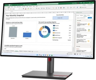 Монитор Lenovo 27" ThinkVision P27h-30 черный IPS LED 6ms 16:9 DVI HDMI матовая HAS Piv 1000:1 350cd 178гр/178гр 2560x1440 60Hz DP 2K USB 7кг
