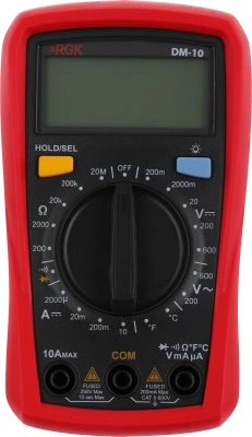 Мультиметр RGK DM-10 цифровой красный/черный (779623)