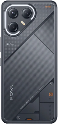 Смартфон Tecno Pova 7 Ultra 5G 256Gb 12Gb черный моноблок 3G 4G 6.8" 1080x2460 Android 14 50Mpix 802.11 a/b/g/n/ac NFC GPS GSM900/1800 Protect