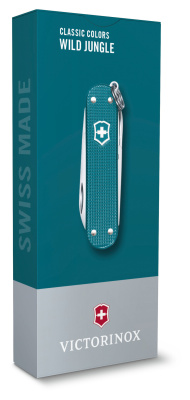 Нож перочинный Victorinox Classic SD Alox Wild Jungle (0.6221.242G) 58мм 7функц. подар.коробка