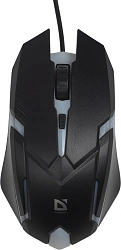 Мышь Defender Cyber MB-560L черный оптическая 1600dpi USB для ноутбука 2but (52560)