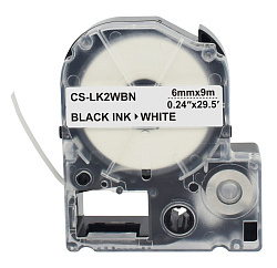 Картридж ленточный Cactus CS-LK2WBN LK-2WBN черный на белом 6x9 для Epson LW300/LW400/LW700/LW600P/LW1000P/K400/Z700/Z900