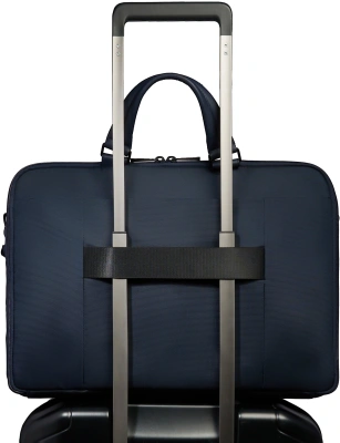 Деловая сумка Piquadro Wollem CA6637W129/BLU с отделением для ноутбука синий полиэстер/натур.кожа