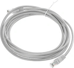 Патч-корд KingPrice KP-PC-c5e-3m-g 1Гбит/с UTP 4 пары cat.5E CCA molded 3м серый RJ-45 (m)-RJ-45 (m)