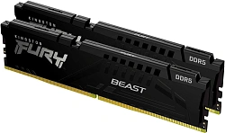 Память DDR5 2x16GB 6400MHz Kingston KF564C32BBEK2-32 Fury Beast RTL Gaming PC5-51200 CL32 DIMM 288-pin 1.4В kit single rank с радиатором Ret