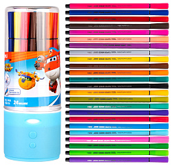 Фломастеры Deli EC150-24 Super Wings 24цв. пластиковая туба