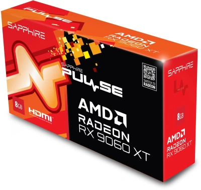 Видеокарта Sapphire PCI-E 5.0 11350-04-20G PULSE AMD RADEON RX 9060 XT GAMING OC 8GB DUAL AMD Radeon RX 9060XT 8Gb 128bit GDDR6 2700/20000 HDMIx2 DPx2 HDCP Ret