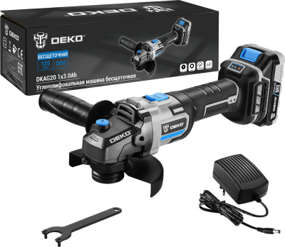 Углошлифовальная машина Deko DKAG20 9000об/мин рез.шпин.:M14 d=125мм (063-4026)