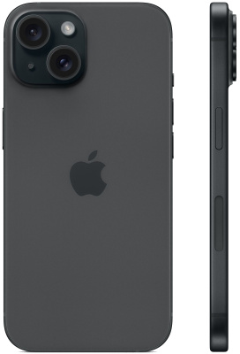 Смартфон Apple A3092 iPhone 15 256Gb черный моноблок 3G 4G 2Sim 6.1" 1179x2556 iOS 17 48Mpix 802.11 a/b/g/n/ac/ax NFC GPS GSM900/1800 TouchSc Protect