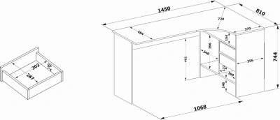 Стол для компьютера Сокол СПм-25 П столешница ЛДСП венге (00-00015989)