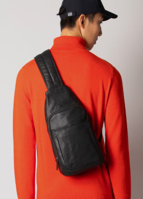 Рюкзак слинг Piquadro Black Square CA4827B3/N черный кожа