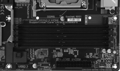 Материнская плата Gigabyte B860M GAMING X WIFI6E Soc-1851 Intel B860 4xDDR5 mATX AC`97 8ch(7.1) 2.5Gg RAID+HDMI+DP