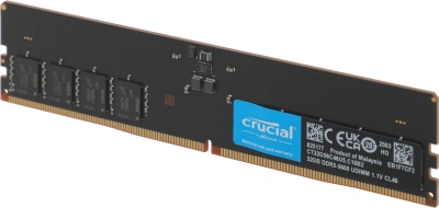 Память DDR5 32GB 5600MHz Crucial CT32G56C46U5 RTL PC5-44800 CL46 DIMM 288-pin 1.1В single rank Ret
