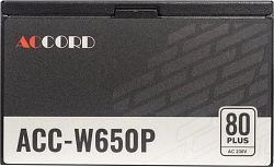 Блок питания Accord ATX 650W ACC-W650P 80+ white (20+4pin) 120mm fan 6xSATA RTL