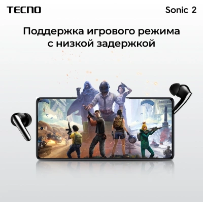 Гарнитура внутриканальные Tecno SC02 черный беспроводные bluetooth в ушной раковине (SC02 BLACK)