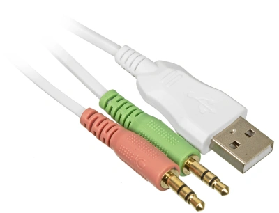 Наушники с микрофоном A4Tech Bloody G300 белый/серый 1.8м мониторные оголовье (G300 WHITE+GREY)