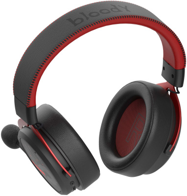 Наушники с микрофоном A4Tech Bloody MR590 Sports красный/черный 1.5м мониторные BT/Radio/3.5mm оголовье (MR590+ WIRED/SPORT RED)