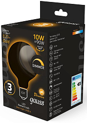 Лампа светодиодная Gauss Filament 158802010-D 10Вт цок.:E27 шар 220B св.свеч.бел.теп. (упак.:1шт)