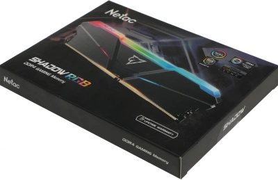 Память DDR4 2x8GB 3200MHz Netac NTSRD4P32DP-16E Shadow RGB RTL Gaming PC4-25600 CL16 DIMM 288-pin 1.35В kit Intel с радиатором Ret