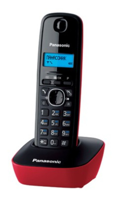 Р/Телефон Dect Panasonic KX-TG1611RUR красный/черный АОН