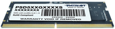 Память DDR5 16Gb 4800MHz Patriot PSD516G480081S RTL PC5-38400 CL40 SO-DIMM 260-pin 1.1В dual rank Ret
