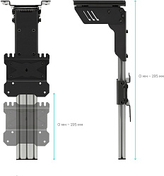 Кронштейн для телевизора Onkron CR1S черный 10"-40" макс.30кг потолочный поворот и наклон