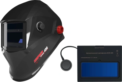 Маска сварщика Парма Оптима-400 филь.:хамел. см.экр.90х35мм черный (02.007.00026)