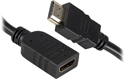 Кабель-удлинитель аудио-видео Buro HDMI (m)/HDMI (f) 2м. позолоч.конт. черный (BU-HDMI2.0-EXTND-2M)
